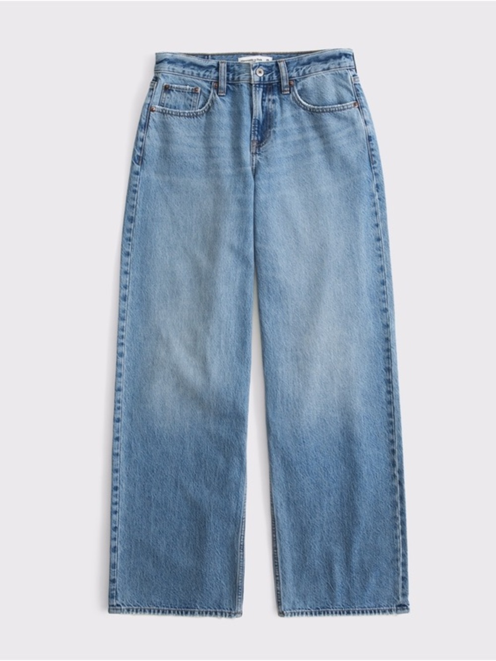 Abercrombie Curve Love Low Rise Ultra Loose Jeans - Light Wash Wide Leg 35 Long
